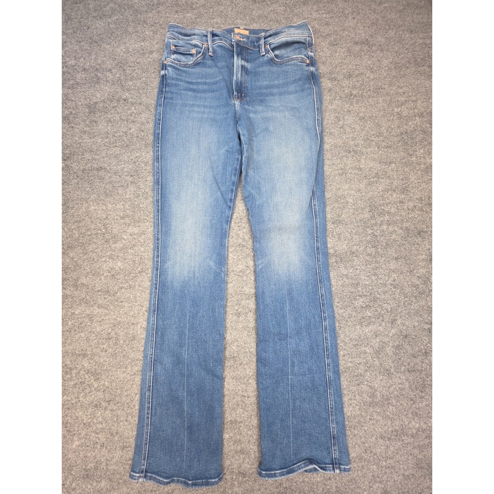 MOTHER The Double Insider Heel Denim Flare Jeans Blue Slim Fit Size 31 USA